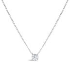 14K White Gold Floating 1/2 Cttw Lab Grown Diamond Solitaire Pendant Necklace - 18" Inches
