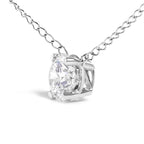 14K White Gold Floating 1/2 Cttw Lab Grown Diamond Solitaire Pendant Necklace - 18" Inches