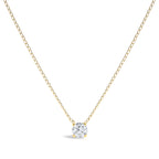 14K White Gold Floating 1/2 Cttw Lab Grown Diamond Solitaire Pendant Necklace - 18" Inches