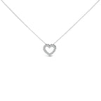 14K White Gold 1/2 Carat Lab Grown Diamond Heart Shape Pendant Necklace