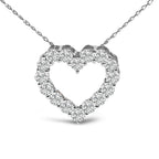 14K White Gold 1/2 Carat Lab Grown Diamond Heart Shape Pendant Necklace