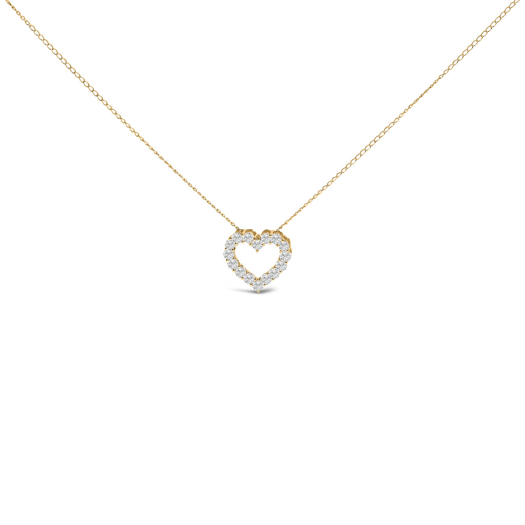 14K White Gold 1/2 Carat Lab Grown Diamond Heart Shape Pendant Necklace