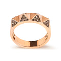 14K Rose Gold 1/4 Carat Total Weight Brown Diamond Pyramid Band Ring (Brown Color, SI1-SI2 Clarity)- Size 7