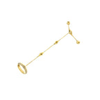 14K Yellow Gold 1/4 Carat Total Weight Diamond Ring and Bracelet Hand Chain (G-H Color, SI1-SI2 Clarity) - 7"
