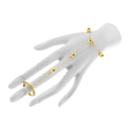 14K Yellow Gold 1/4 Carat Total Weight Diamond Ring and Bracelet Hand Chain (G-H Color, SI1-SI2 Clarity) - 7"