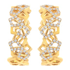 14K Yellow Gold 3/4 Cttw Diamond Honeycomb Hoop Earrings (G-H Color, SI1-SI2 Clarity) - 24MM
