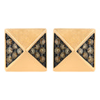 14K Rose Gold 1/4 Cttw Brown Diamond Pyramid Stud Earring (Brown Color, SI1-SI2 Clarity)