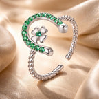 925 Sterling Silver Platinum Plated CZ Ring for Women