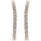 18K Rose Gold 6.90 Cttw Pave Set Diamond Inside Out Eternity Hoop Earrings (F-G Color, VS1-VS2 Clarity)
