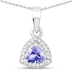 3.22 Carat Genuine Tanzanite & White Topaz .925 Sterling Silver Ring