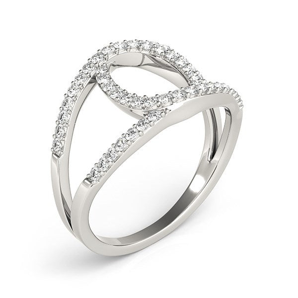 14k White Gold Diamond Loop Style Dual Band Ring (1/2 ct. tw.)