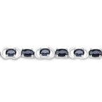7.41 Carat Genuine Black Sapphire .925 Sterling Silver Bracelet