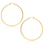 14k Yellow Gold Polished Hoop Earrings (45 mm)