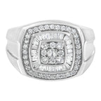 14K White Gold Men's 1 CTTW Diamond Band Ring