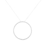 .925 Sterling Silver 5.0 Cttw Prong Set Round-cut Diamond Open Circle Hoop 18" Pendant Necklace (I-J Color, I2-I3 Clarity)