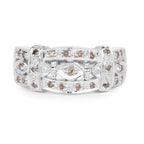0.32 Carat Genuine Champagne Diamond .925 Sterling Silver Ring
