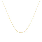 Solid 10K Yellow Gold 0.5mm Slim and Dainty Unisex 18" Rope Chain Necklace