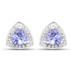 0.86 Carat Genuine Tanzanite .925 Sterling Silver Earrings