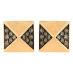 14K Rose Gold 1/4 Cttw Brown Diamond Pyramid Stud Earring (Brown Color, SI1-SI2 Clarity)