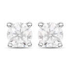 1.02 Carat Genuine White Diamond 14K White Gold Earrings