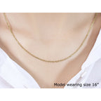 14k Yellow Gold Diamond Cut Cable Link Chain (1.50 mm)