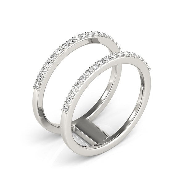14k White Gold Dual Band Design Ring with Diamonds (1/3 ct. tw.)