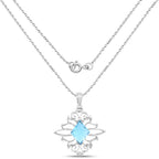 5.15 Carat Genuine Swiss Blue Topaz .925 Sterling Silver Pendant
