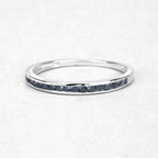 0.20 Carat Genuine Blue Diamond .925 Sterling Silver Ring