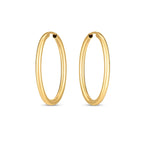 14k Yellow Gold Endless Oval Hoop Earrings(2x25mm)