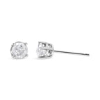 14K White Gold 3/4 Cttw Lab Grown Diamond 4-Prong Classic Stud Earrings (F-G Color, VS2-SI1 Clarity)