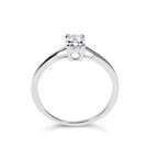 14K White Gold 1/2 Carat Total Weight Oval Lab Grown Diamond 4 Prong Solitaire Engagement Ring (F-G Color, VS2-SI1 Clarity) - Size 7