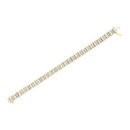 14K Yellow Gold 5.50 Cttw Round and Baguette Diamond Link Bracelet
