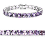27.60 Carat Genuine Amethyst .925 Sterling Silver Bracelet