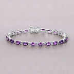 7.98 Carat Genuine Amethyst .925 Sterling Silver Bracelet