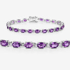 7.98 Carat Genuine Amethyst .925 Sterling Silver Bracelet