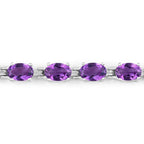 7.98 Carat Genuine Amethyst .925 Sterling Silver Bracelet