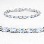 10.71 Carat Genuine Blue Topaz .925 Sterling Silver Bracelet