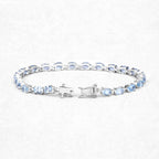 10.71 Carat Genuine Blue Topaz .925 Sterling Silver Bracelet