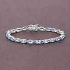 10.71 Carat Genuine Blue Topaz .925 Sterling Silver Bracelet