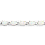 3.50 Carat Genuine Created Opal .925 Sterling Silver Bracelet