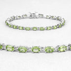8.61 Carat Genuine Peridot .925 Sterling Silver Bracelet