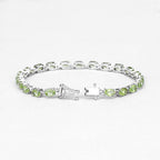 8.61 Carat Genuine Peridot .925 Sterling Silver Bracelet