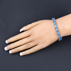 35.20 Carat Genuine Swiss Blue Topaz .925 Sterling Silver Bracelet