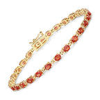 7.00 Carat Genuine Orange Sapphire 14K Yellow Gold Bracelet