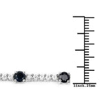 6.21 Carat Genuine Blue Sapphire and White Zircon .925 Sterling Silver Bracelet