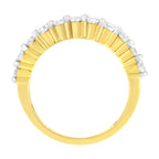 IGI Certified 1.0 Cttw Diamond 10K Yellow Gold Prong Set Fluted Band Style Wedding Ring (J-K Color, I1-I2 Clarity) - Size 7
