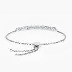 1.34 Carat Genuine London Blue Topaz and White Topaz .925 Sterling Silver Bracelet