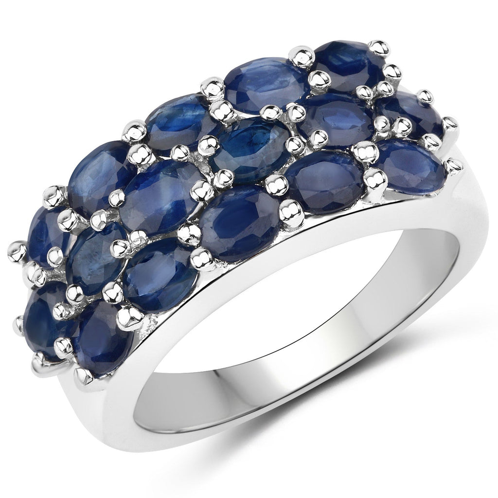 10.40 Carat Genuine Blue Sapphire .925 Sterling Silver 3 Piece Jewelry Set (Ring, Earrings, and Pendant with Chain)