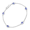 1.65 Carat Genuine Tanzanite .925 Sterling Silver Bracelet