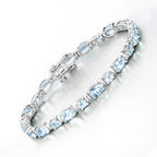 10.06 Carat Genuine Aquamarine .925 Sterling Silver Bracelet